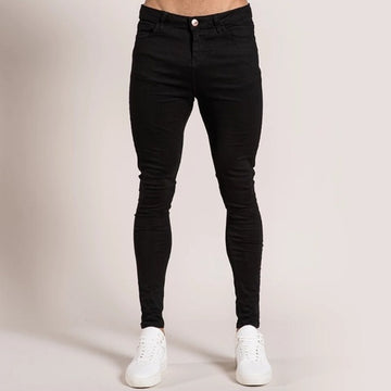 Men Pencil Jeans  Solid Color Straight Classic Denim Trousers Casual Daily For Office Parties Male Slim Fit Cowboy Pants aidase-shop